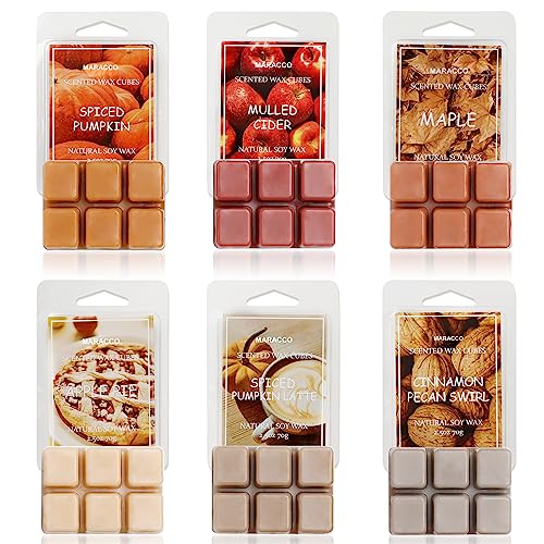 Fall Scented Wax Melts, Soy Wax Cubes for Wax Warmer, 6 x2.5oz