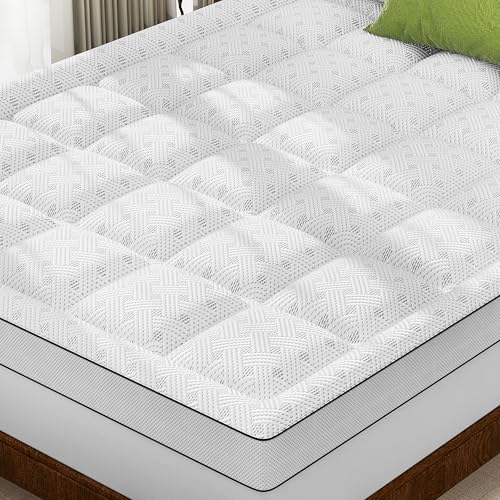 Qocismile 3 Inch Memory Foam Mattress Topper Twin,Pillow Top Mattress Topper with Bamboo Rayon Cover,Breathable Mesh Sides Mattress Pad,21" Deep Pocket,Soft Support for Twin Size Mattress Bed Topper