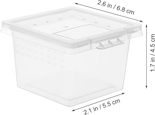 Mipcase 100pcs Boxes Transport Scorpion Feeding Lid Container Lions Turtle Cage Terrarium Mane Hatching with Gecko Food Containers Snake Lizard Tank Breeding Plastic Tortoise