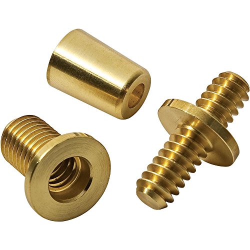 Brass Cane Hardware Kit - Durable Cane Hardware Kits w/Cane Tip, Threaded Coupler & Insert - Easy to Install Walking Cane Accessories - Expertly Crafted Brass Joint Parts for Custom Cane Making