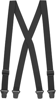 Airport-Friendly Undergarment Suspenders - 1.5-Inch Wide Soft Elastic - Nylon Clip - 2 Colors & 4 Sizes