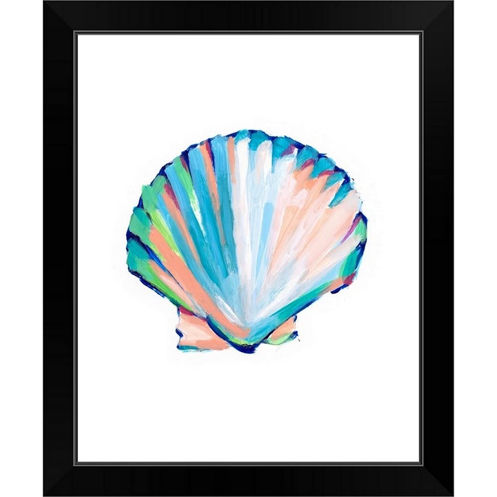 Pop Shell Study III Black Framed Art Print, Seashell Artwork
