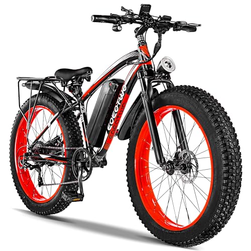 EOEOTWO Fat Tire Electric Bike for Adults, 1500W Peak Motor Fast Electric Bicycle, 30/33 MPH 60/70 Miles Electric Mountain Bike, 26' All Terrain E Bikes, Dual Brake, 7 Speed