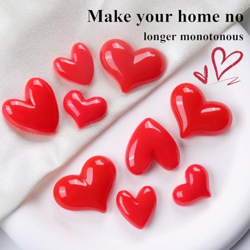 Imanes decorativos corazón rojo x8 para refrigerador miniatura 4