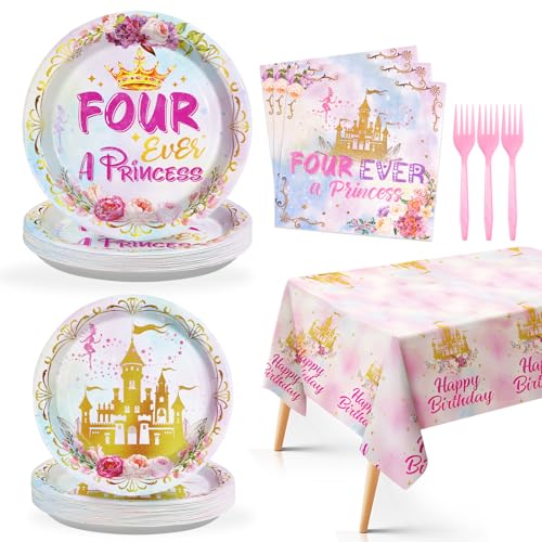 Grencian 98 Pcs Princess Birthday Decorations for Girls, Serves 24