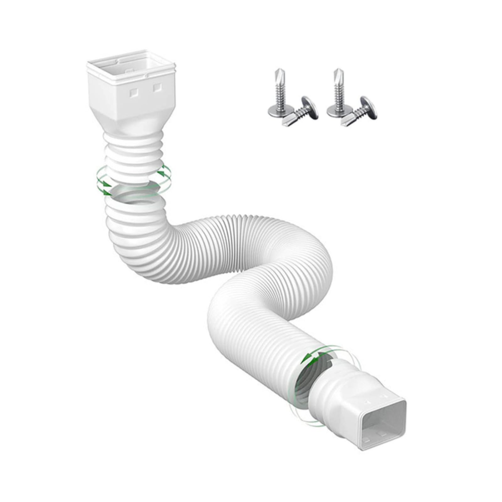 Kit de Extensión de Bajante Extensible sin Excavación, Extensiones de Drenaje de Canalón de Lluvia Retráctiles, 20-59 Pulgadas, Captura de Lavabo (White)