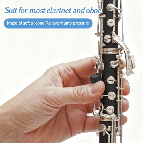 6 Pcs Clarinet Thumb Rest Cushion, Soft Silicone Clarinet Oboe Thumb Protector Pads, Black Clarinets Thumbs Cushion Fit Most Clarinets Oboes