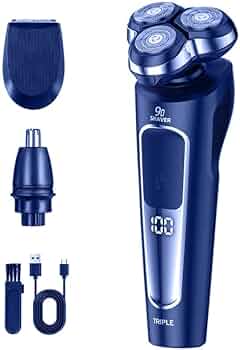 Amazon | ひげそり 電動シェーバー メンズ 家庭用 無痛 (BLUE