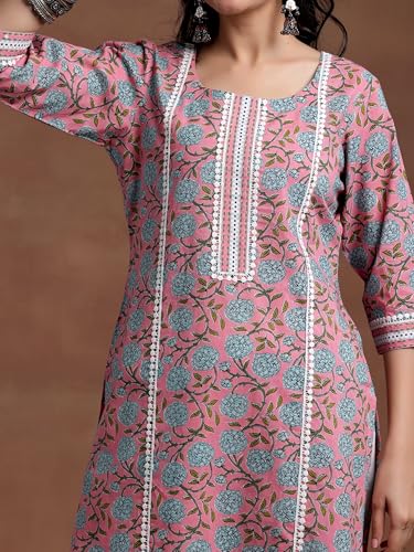 Image of Libas Printed Cotton Straight Kurta for Women