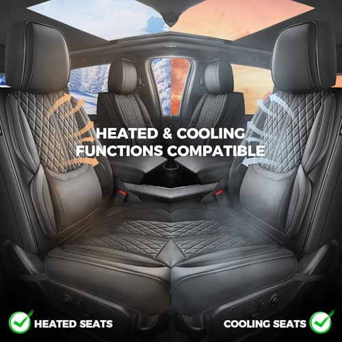 Image of Seat Covers for 2019-2026 Dodge Ram 1500 /2500 /3500, Flat Bench | lumbar padded, premium waterproof leather, full coverage, anti-slip, storage pockets, long-term durability, airbag compatible