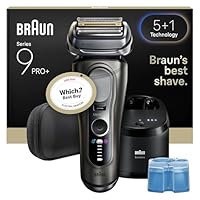 Braun Shavers Series 9 Pro+ Electric Shaver for Men, Wet & Dry Electric Razor, 5+1 Ultra Thin Precision Blades, Pro SensoAdapt, 6 in 1 SmartCare Center, 60 min Runtime, 9665CCE Graphite