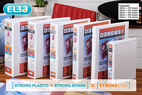 Elba A4 4 D-Ring Binder, 40mm capacity, 60mm spine, Presentation Folder with Customisable Cover, Portrait, Black (Single) - Image 4