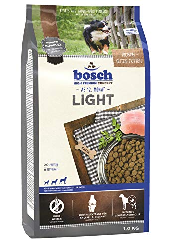 bosch HPC Light | Hundetrockenfutter für übergewichtige Hunde aller Rassen | 1 kg