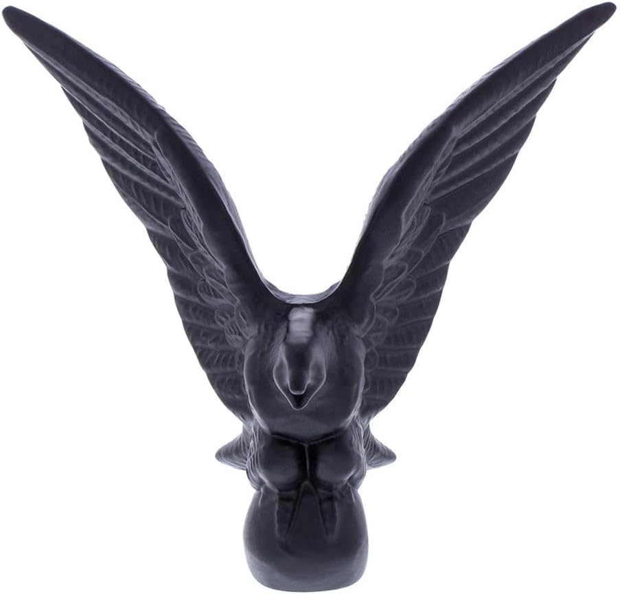 Die-cast American Eagle Hood Ornament- Matte Black 4.5" W x 4.5" H, Interior/Exterior Upgrade