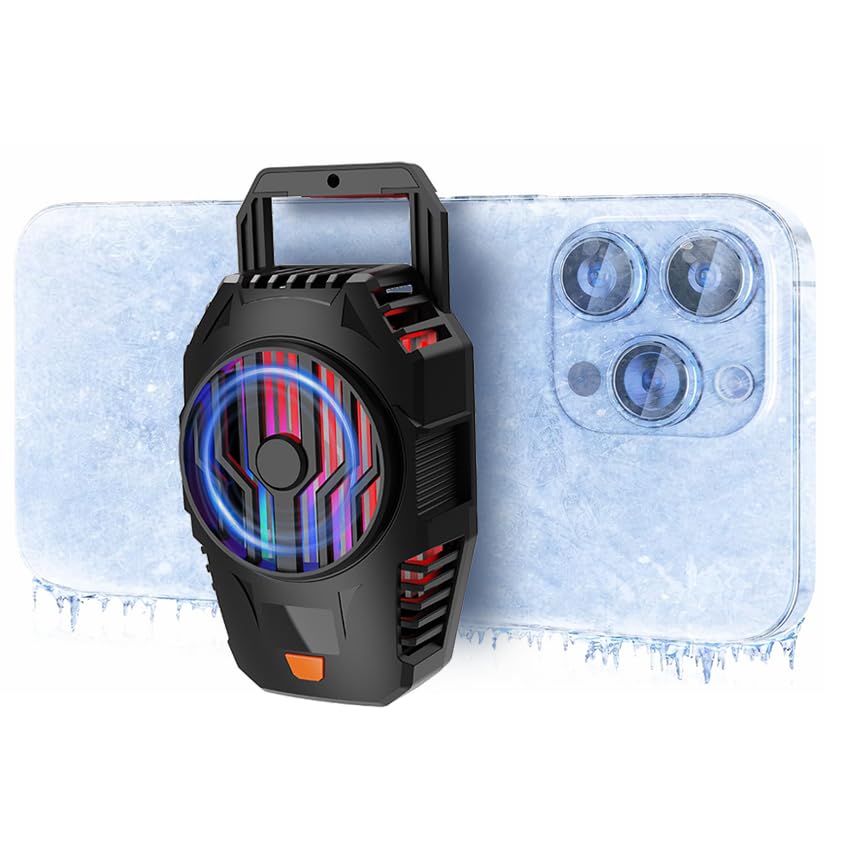 Portable Slim Phone Cooling Pad, USB Low Noise Phone Cooler Mat for iPhone Android Samsung, Non-Slip...