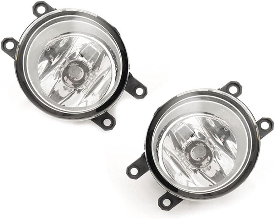 Replacement For 2010-2011 Toyota Prius Front Fog Light Lamp and Assembly Set Bezel Switch Harness Left & Right Side (With Halogen Lights)