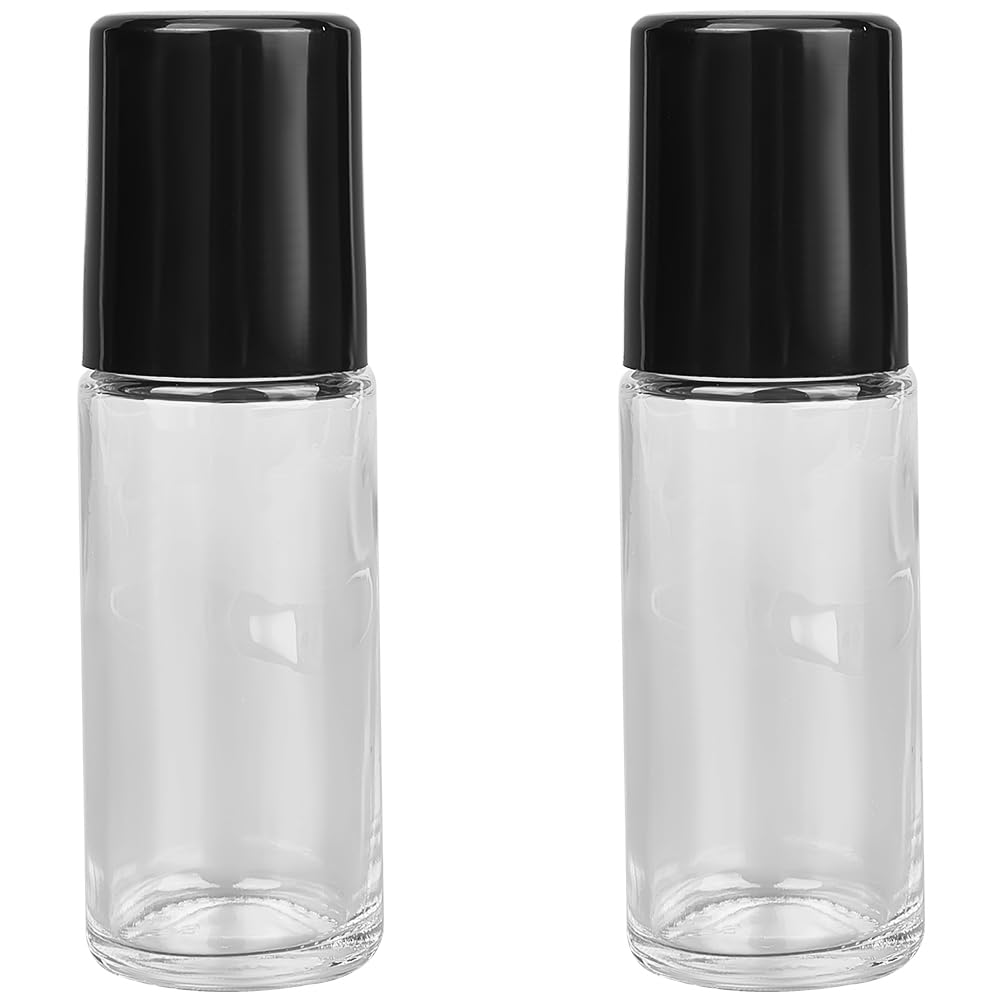 GORGECRAFT 2 Botella de Vidrio Transparente con Rodillo de 30 ml para Aceites Esenciales Vacía Reutilizable para Desodorante Roll-On A Prueba de Fugas Rellenable para Cosméticos Y Perfumes de Viaje.