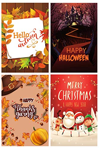 Seasonal Garden Flags 12 Pack - Classic Elegance - 12 Pack Set of 12x18 inch Small Holiday Yard Flags - Double Sided Design for All Seasons and Holidays - Premium Quality Durable Material