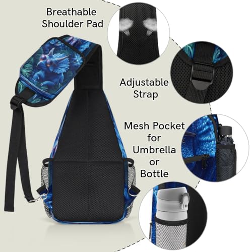 Bolso sling unisex con diseño dinosaurio para viaje y senderismo miniatura 4