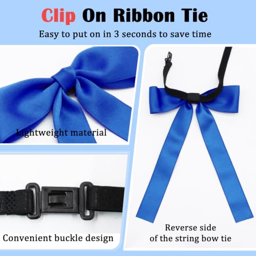 Image of Luckyvestir Western Bow Ties for Men Women, Black /Red Colonel Satin Ribbon String Bow Tie for Costume Uniform