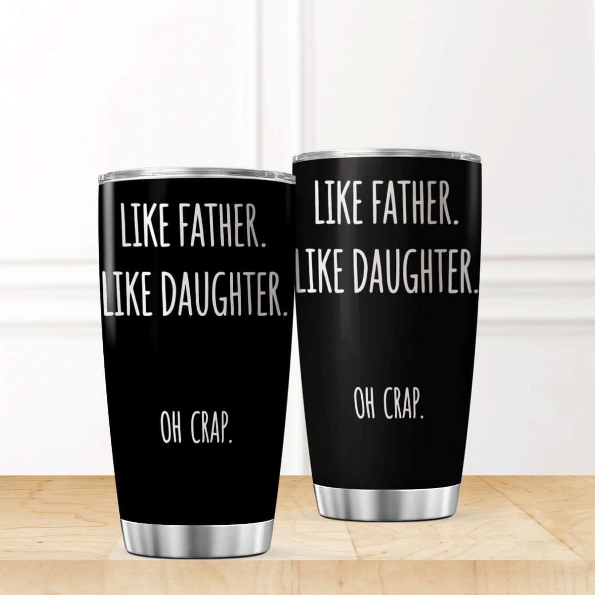 CUBICER Like Father Daughter Oh Crap Funny Quote Stainless Steel Tumbler 20 Oz For Dad And Gift Father'S Day Birthday Christmas Outdoor Heat Tea Bottle Cool Travel - Image 2