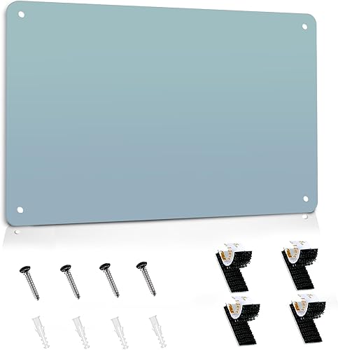 El tablero magnético de anuncios de 17.5 x 11.4 pulgadas es adecuado para mostrar notas, fotos, letras magnéticas, adecuado para paredes,