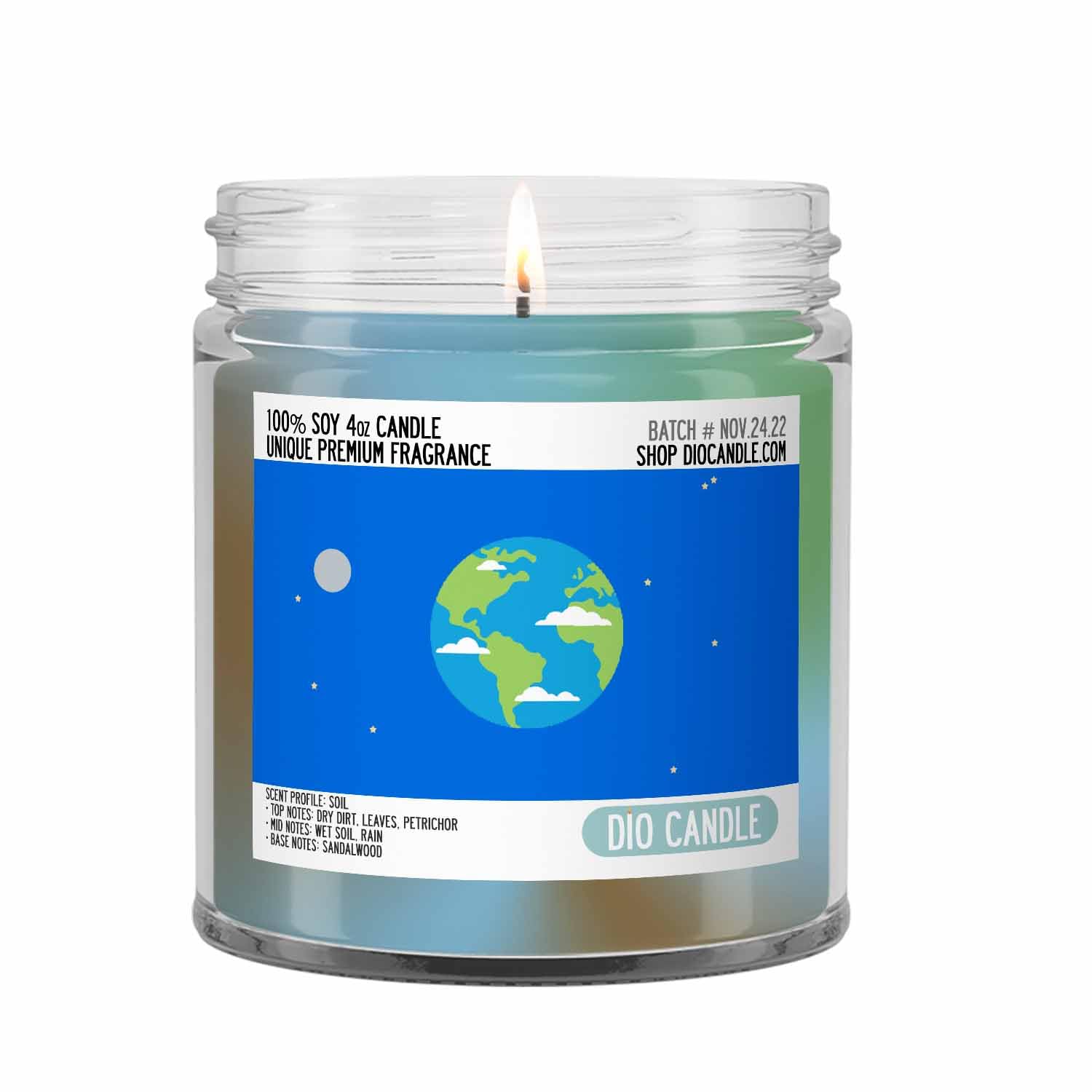 Planet Earth Scented Candle - Smells Like Soil - 100% Naturally Vegan Soy and Premium Fragrance | Great Gift | Handmade in Denver, Colorado (4oz Glass Jar)