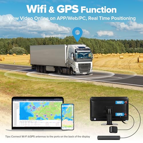 Image of WiFi GPS 6CH RV Backup Camera System with 10.1 inch HD Touchscreen Monitor,4x1080P Front&Rear&Side View Camera,IR Night Vision /IP69K Waterproof /Sentry Mode,DVR Video Recorder Kit for Truck,Trailer