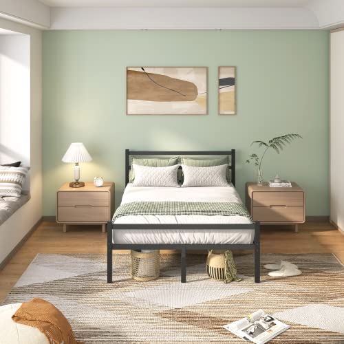Femond Full Bed Frame With Headboard And Footboard, 14 Inch Metal Bed Frame Platform With Storage, Noise Free, Heavy Duty Steel, No Box Spring Needed, Anti-Slip, Easy Assembly (Max Load: 2000Lb) #TOP5