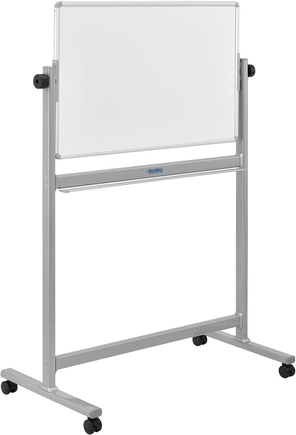 Global Industrial Mobile Reversible Magnetic Whiteboard, 36W X 24H