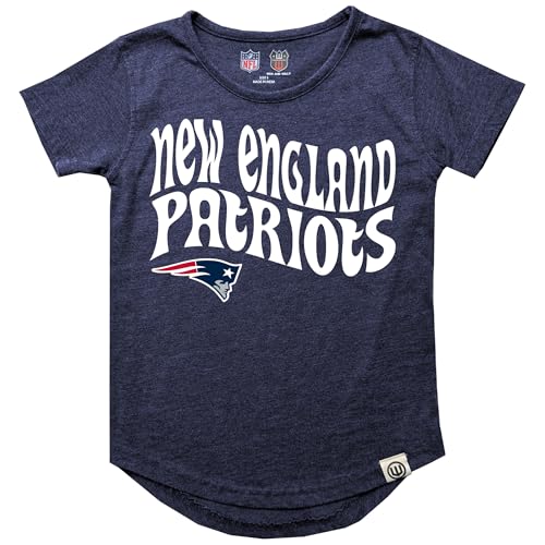 Wes and Willy NFL Girls SS Burn Out Tee Shirt New England Patriots 6X Pro Navy