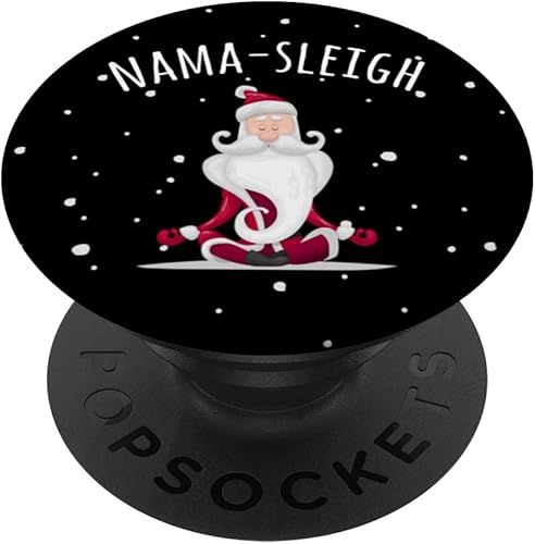 Nama-sleigh Namaste Punny Santa Yoga Lotus Pose Art on Back PopSockets Swappable PopGrip disponible en Yaxa El Salvador
