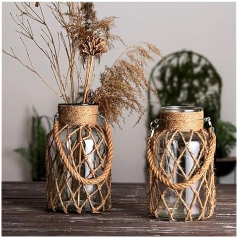 YZHZOM Rattan Hanging Mason Vases Cover