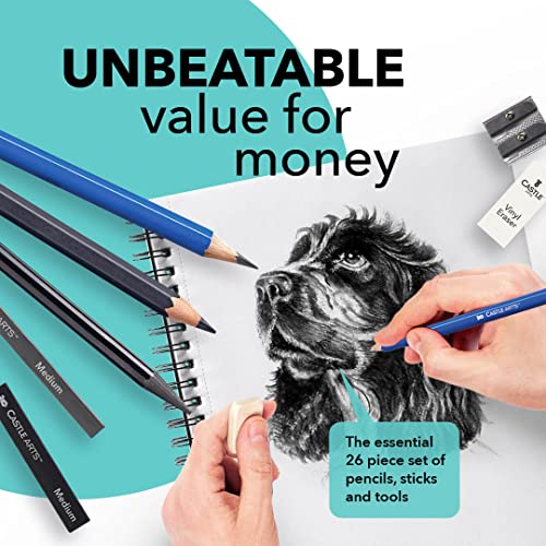 Castle Art Supplies FBA_TPS00002 26 Piece Premium Drawing And Sketching Set | For Artists thumb #2