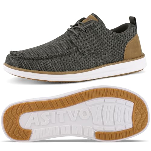 Image of ASITVO Wide Loafers for Men Dress Casual Boat Slip on Walking Shoes Large