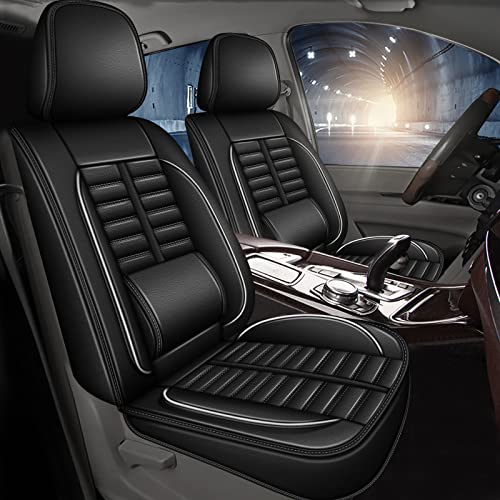 RAWAKORW Car Seat Covers Fit for Ford Ford F-350 Super Duty 2001-2023 Faux Leather 2 Front Seats Waterproof Interior Accessories Seat Cover Protector Airbag Compatible Black(2 Pcs Front Black)