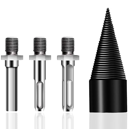 Broca divisora de troncos para leña, broca extraíble para leña, divisor de troncos de madera, taladros eléctricos resistentes, atornillador de cono