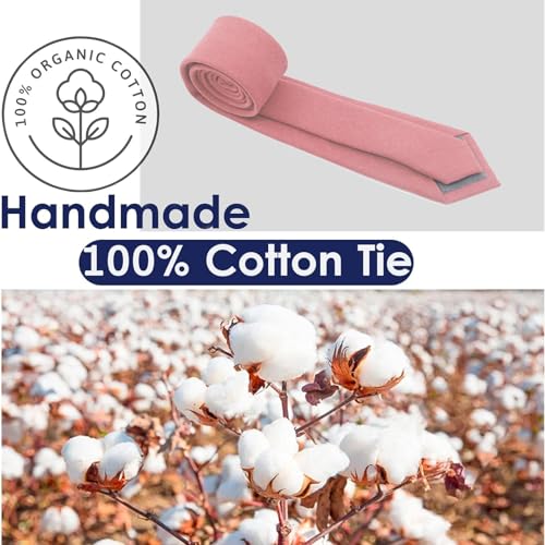 Image of Mantieqingway Mens Skinny Ties,2.56 inch Cotton Neckties Striped Plaid Ties for Groom Groomsmen Wedding Party Christmas