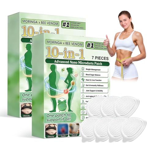 Moringa 10-in-1 Advanced Nano Microdarts Patch 2Boxes Moringa Patches Natural Slim Patches for Women and Men - Gentle Formula for All Skin