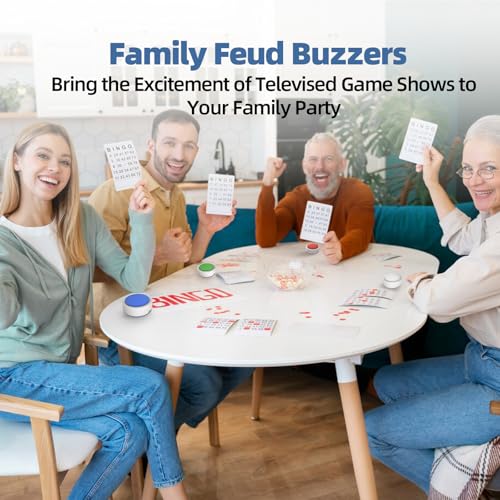 Image of SavvyMate Buzzers for Trivia Games with, Jeopardy Buzzers with Light and Sound, Game Buzzers with 8 Buttons, Voice Prompt Trivia Buzzer System for Classroom, Family Parties /Group Game Activities
