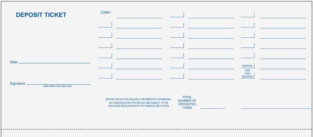 Blank Laser Deposit Tickets (500)