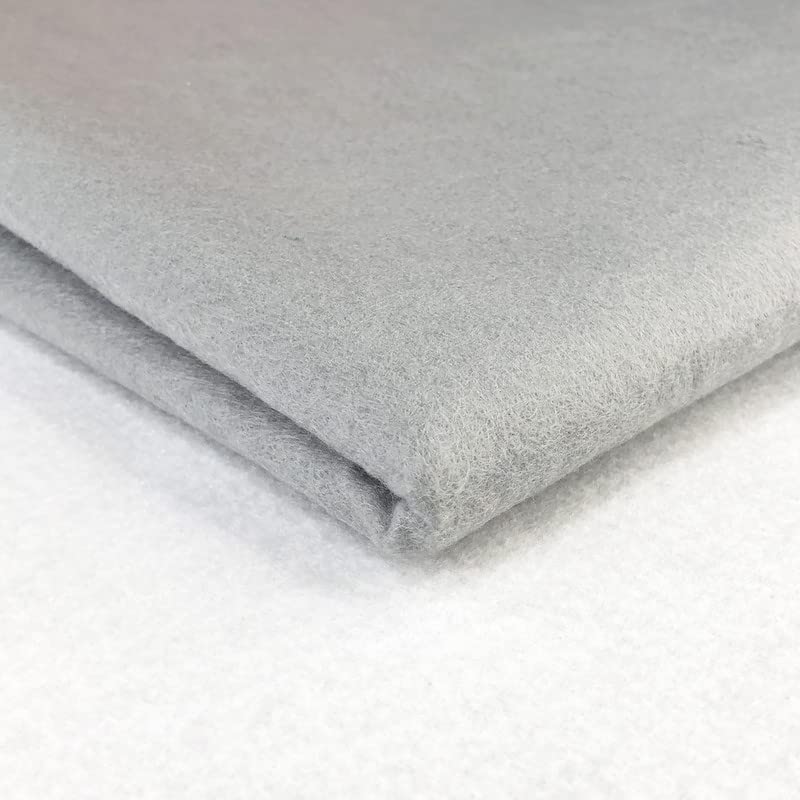 Acrylic Felt Fabric by the Metre - 60" (150cm) Extra Wide, 1mm Thick - Continuous Length Soft Crafting for Sewing, Applique, Decorations & Upholstery - Discount Fabrics LTD(Pastel Silver,2)