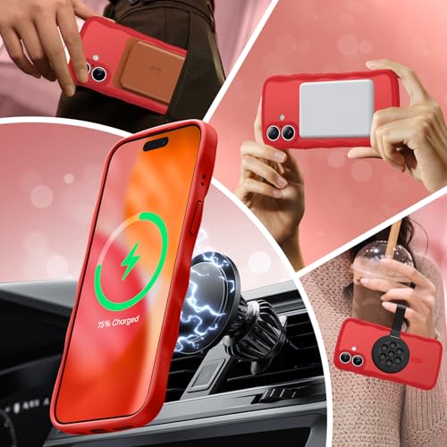 Coque Ondulée iPhone 16 MagSafe Protection Objectif Antichoc Rouge TAURI
