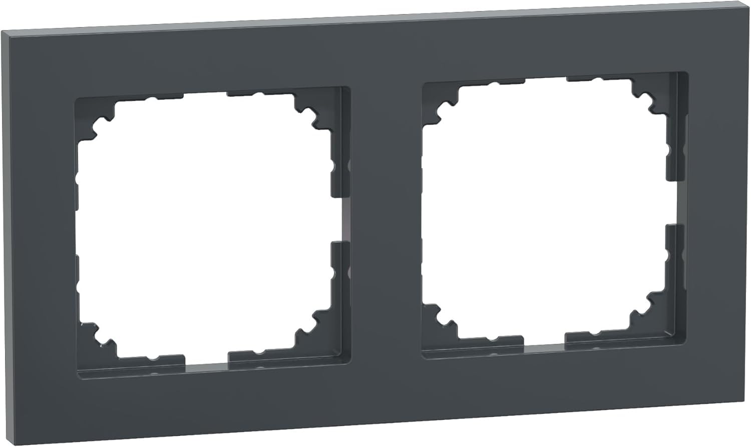 Schneider Electric Black Merten M-Pure Anthracite 2 In 1 Socket Frame, Meg4020-3614