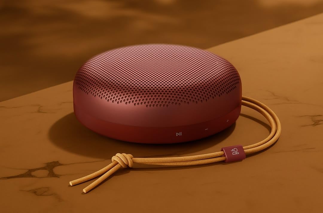 Bang & Olufsen Beosound A1 (3ª Gen) – Altavoz Bluetooth portátil Resistente al Agua IP67, Altavoz inalámbrico Compacto 360°, 24h batería y 3 micrófonos para Llamadas, Eco-Responsable - Rustic Red