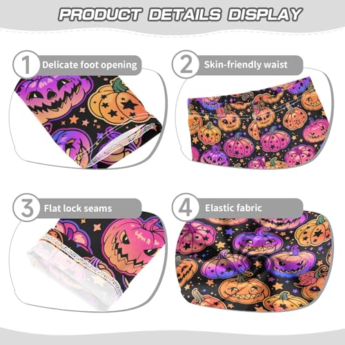 Girls Leggings Soft Toddler Ankle Length Bottoms Halloween Pumpkins Kids Dance Yoga Pants 4-10 Years3
