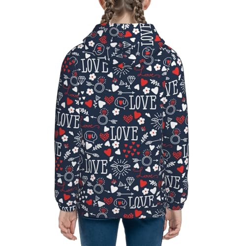 Hearts Arrows Kids Pullover Hoodies Boys Sweatshirts Girls Athletic Clothes with Pocket4