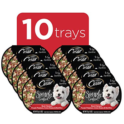 CESAR SIMPLY CRAFTED Adult Soft Wet Dog Food Meal Topper Beef, Chicken, Purple Potatoes, Green Beans & Red Rice, 1.3 oz… - Image 3