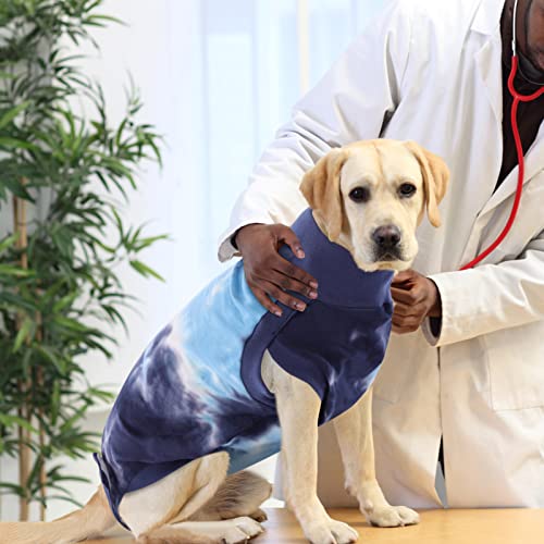 Image of SAWMONG Dog Surgery Recovery Suit, Tie Dye Pet Surgical Suit for Female & Male, Cone E-Collar Alternatives After Spay for Abdominal Wounds, Anti-Licking Neuter Dog Onesie for Small Medium Large Dogs