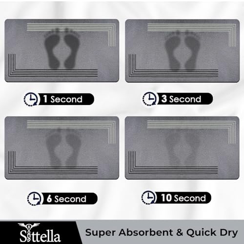 Image of SITTELLA 2 Pcs (45x100 l 45x120 cm) Mat Kitchen Floor Mats - Super Absorbent, Anti-Skid, Fast Drying & Washable Mats for Kitchen Sink, Counter & Platform Area